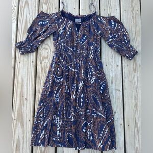 Anthropologie Vanessa Virginia Cold Shoulder Cotton Midi Boho‎ Dress 6